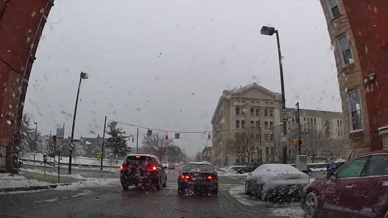 ❄️ Snow in Maryland 2021 🌨️ | Winter Scenes from Baltimore Streets 🚗\#shorts #youtubeshorts #youtube