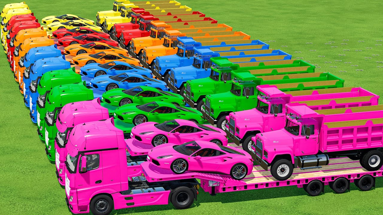 Lamborghini With Colors | Transport & Loading Lamborghini & Trucks In Fs22 | Farming Simulator 22 |