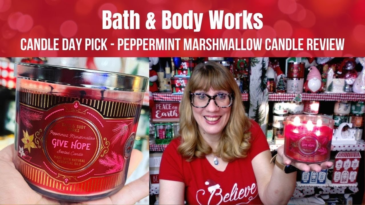 Bath & Body Works CANDLE DAY PICK - PEPPERMINT MARSHMALLOW Candle Review