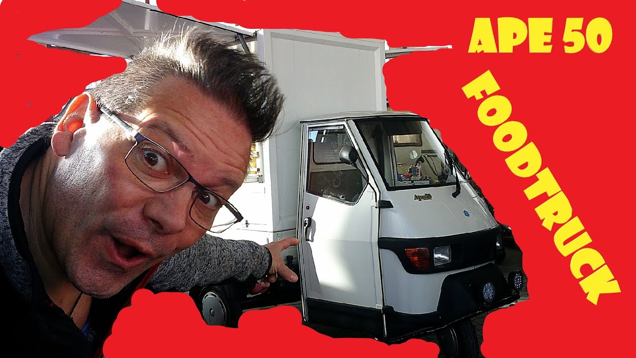 Piaggio Ape 50 mit Verkaufsaufbau Foodtruck #apeharry @ApeHarry