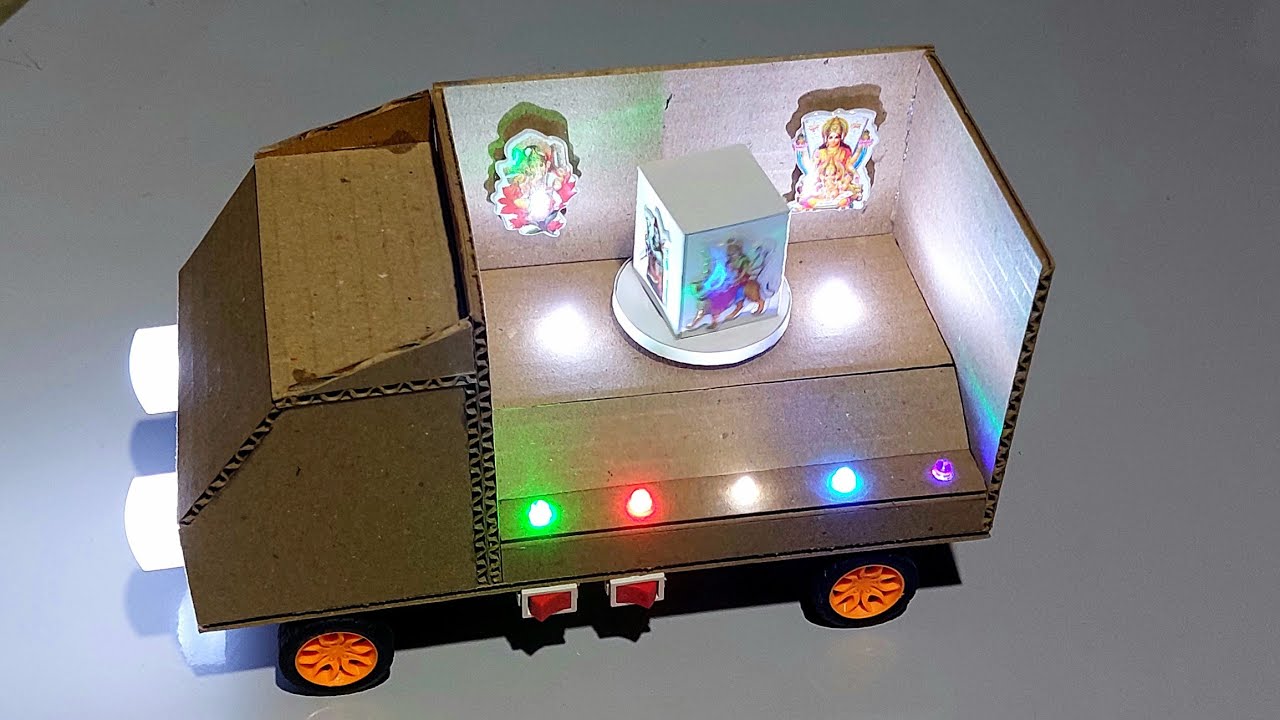 how to make mini dj kawad truck at home || cardboard mini dj truck.