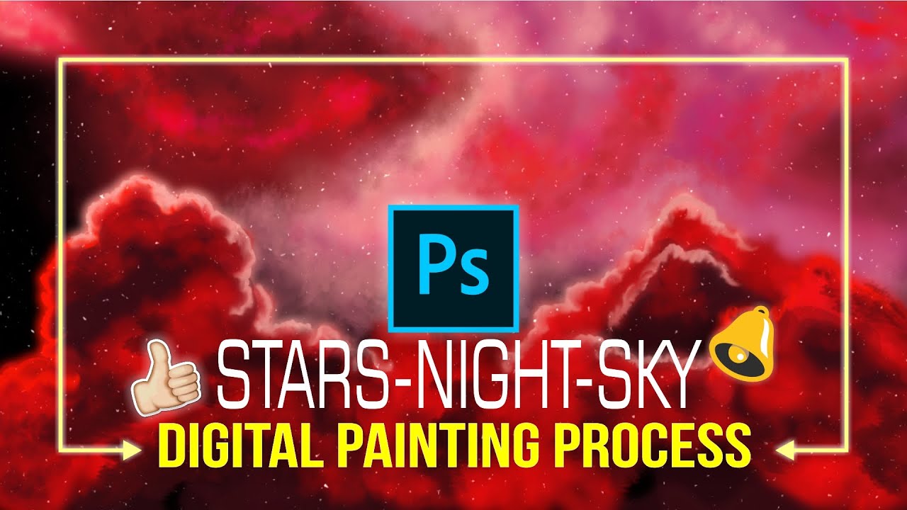 Stars Night Sky Background | Night Sky painting time lapse photoshop