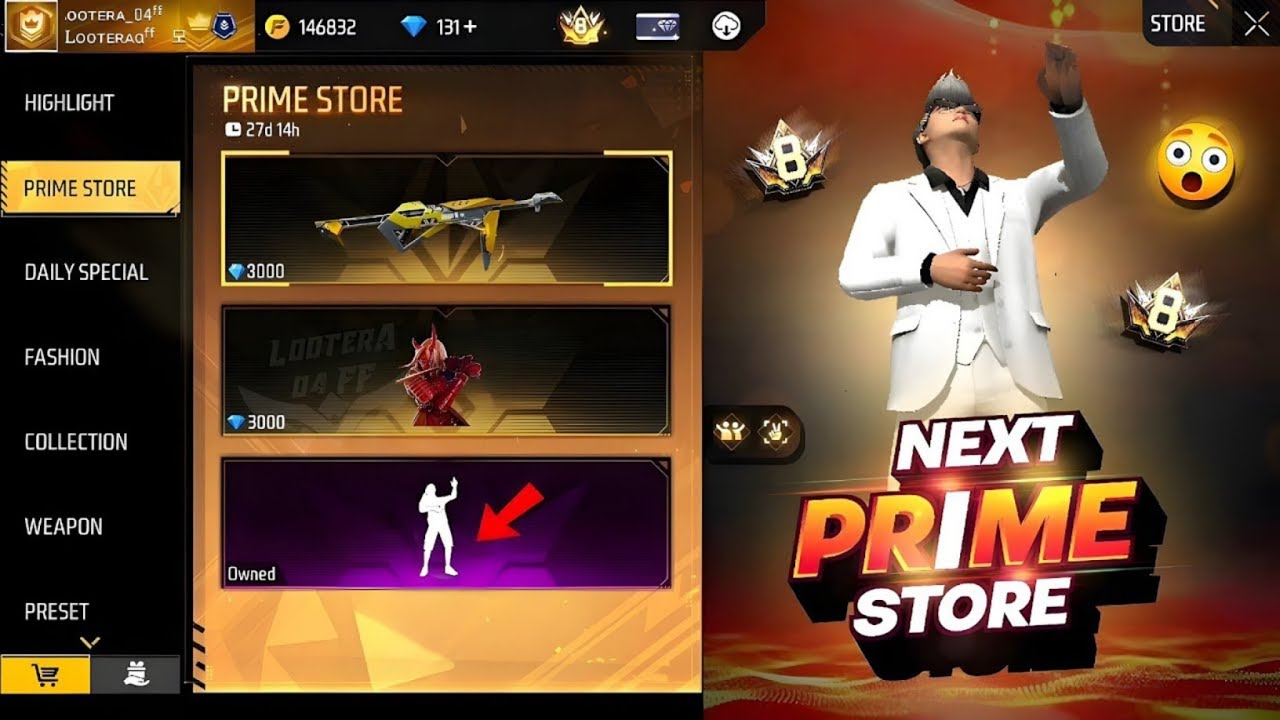 Prime Store Next Rewards 🤯💥| Lol Emote Return, Poker Mp40 Return | Free Fire New Event |FF New Event