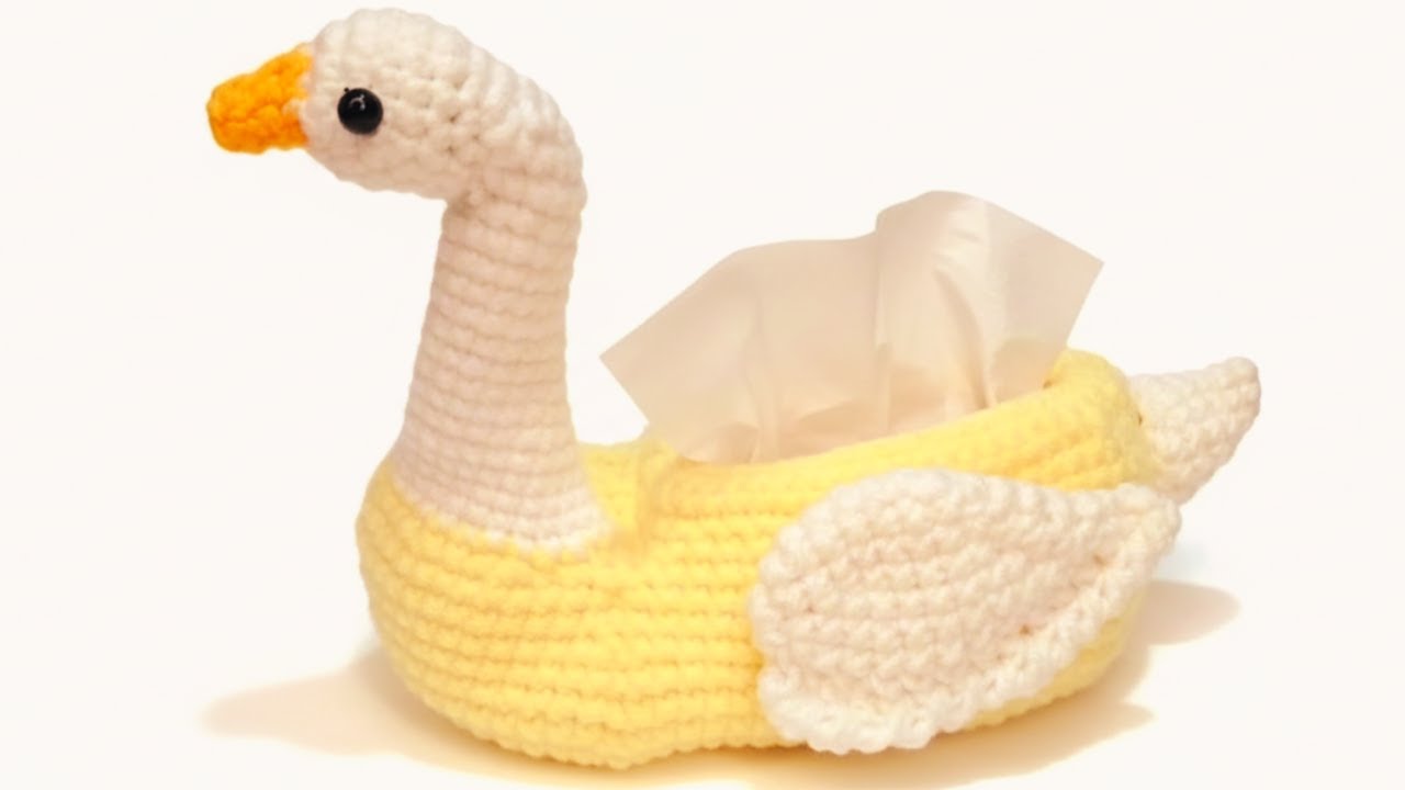 AMAZING ⚡💯👌CROCHET DUCK SHAPED TISSUEBOX COVER MAKING VIDEO. #crochet #handmade #duck