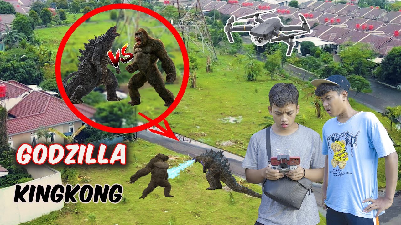 Drone Menangkap Pertarungan GODZILLA VS KINGKONG | Endingnya????