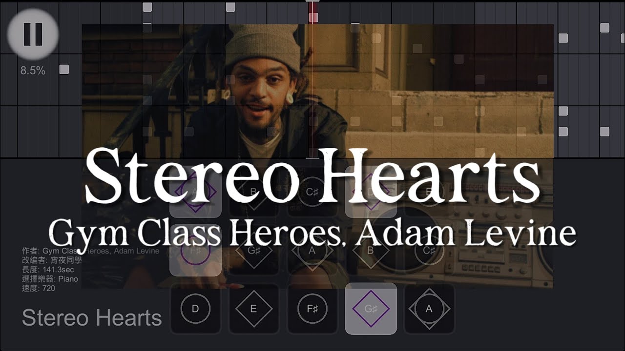 ［Sky Sheet Music] Stereo Hearts - Gym Class Heroes, Adam Levine【Sky楽譜/光遇樂譜/委託譜】