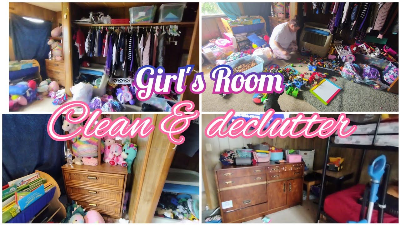 Clean & Declutter girl's room | cleaning motivation | mobile home living | actual mess