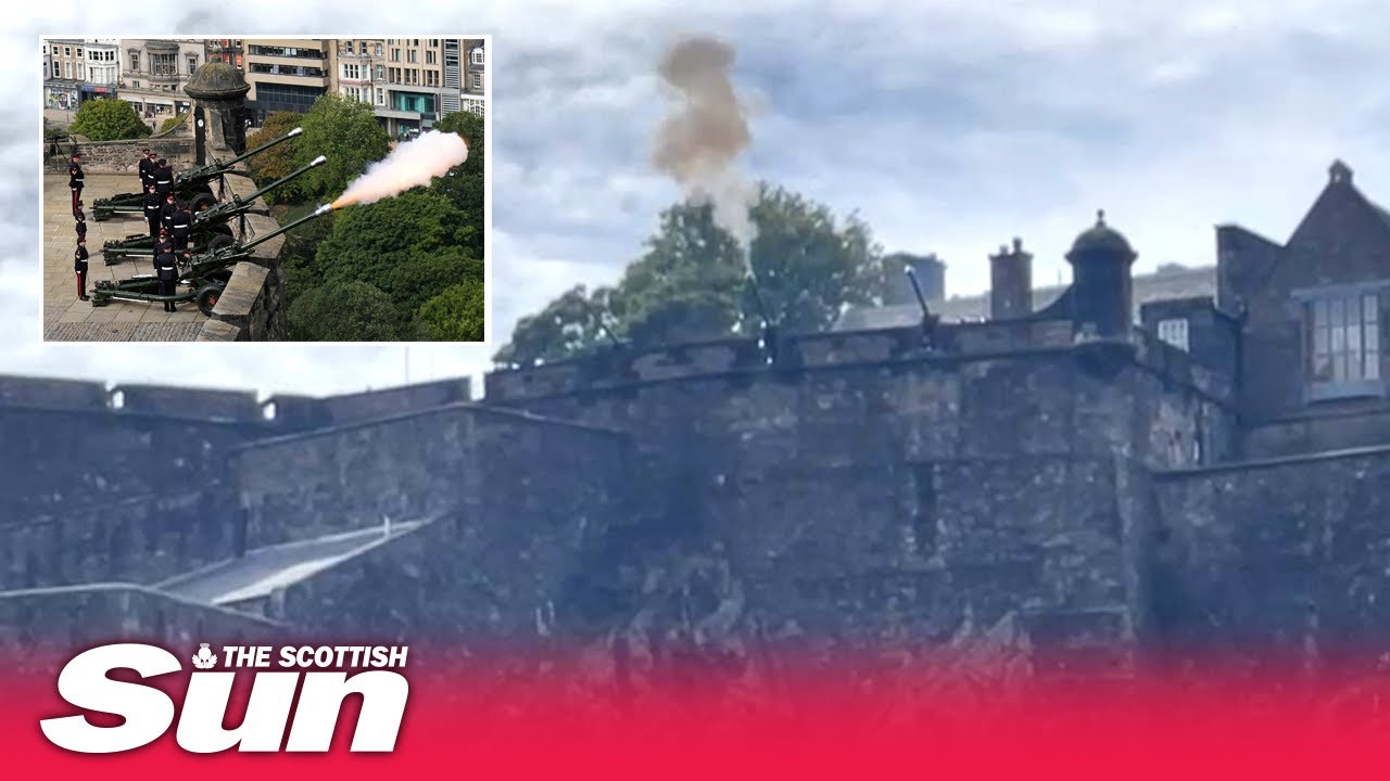 Edinburgh stood still as a 96-gun salute sounded in tribute to the Queen
