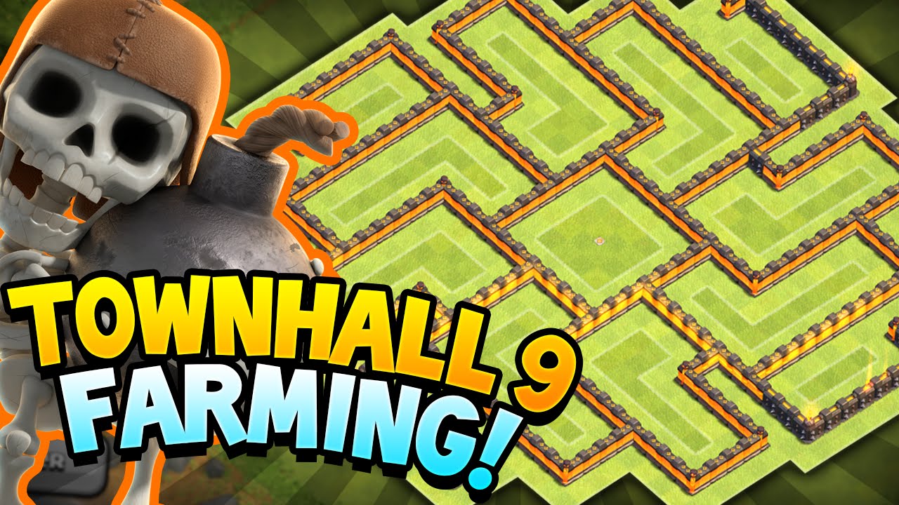 Clash of Clans - TOWN HALL 9 ULTIMATE STORAGE PROTECTION!! Town hall 9 Amazing Farming BASE!