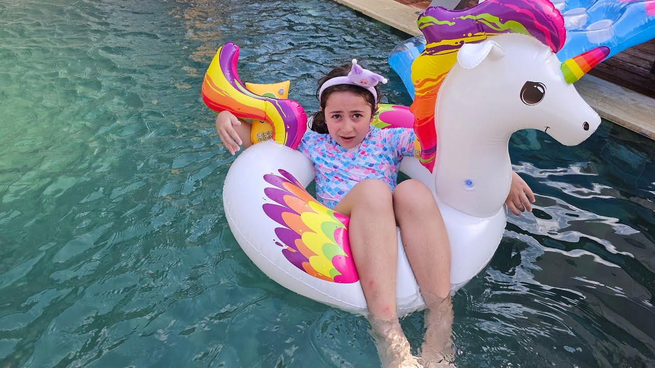ESMA HAVUZDA YÜZDÜ GICIK PELİNSU GELDİ ORTALIK KARIŞTI ماما جابت بيبي - جنى مقداد | طيور الجنة