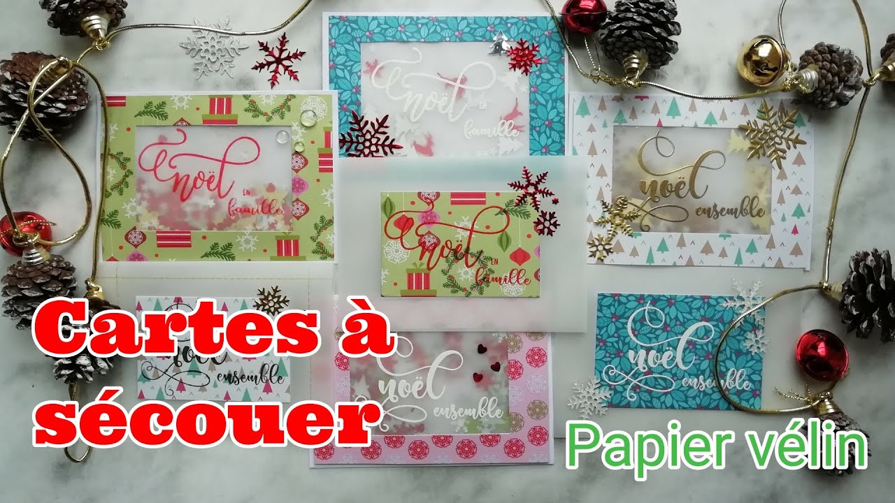 Tutoriel Carte Noel - Carte à secouer papier vélin -  Carterie Tutos en français