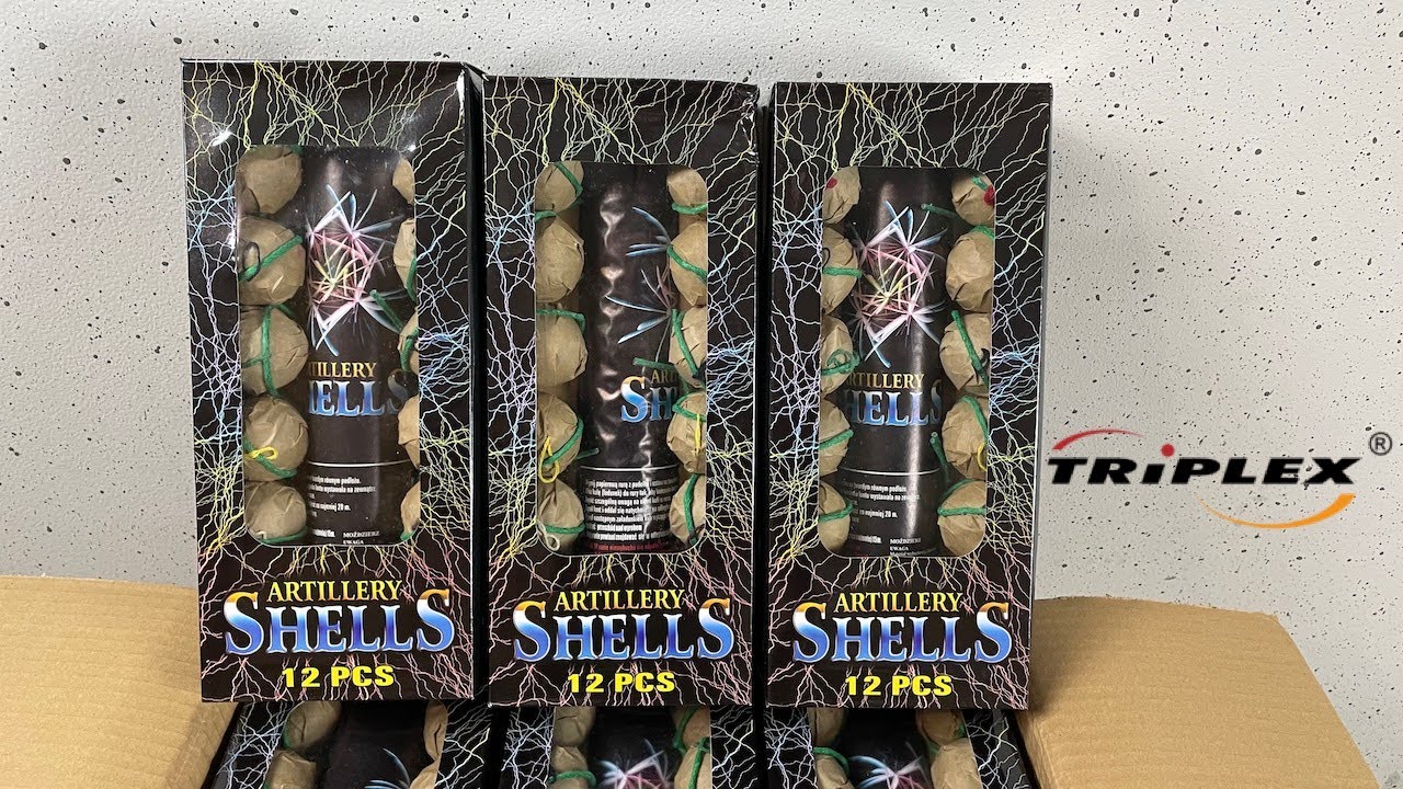 ARTILLERY SHELLS | TRIPLEX PIROTECHNIKA | 12 PIECES | SHELLS + MÖRSER