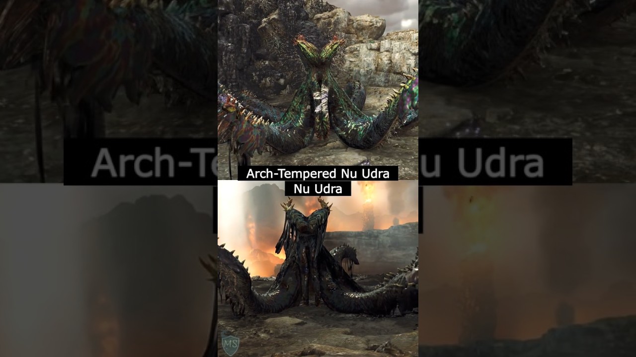 Compare Arch Tempered vs Normal: Nu Udra in MH Wilds #shorts  #mhwilds #youtubepartner