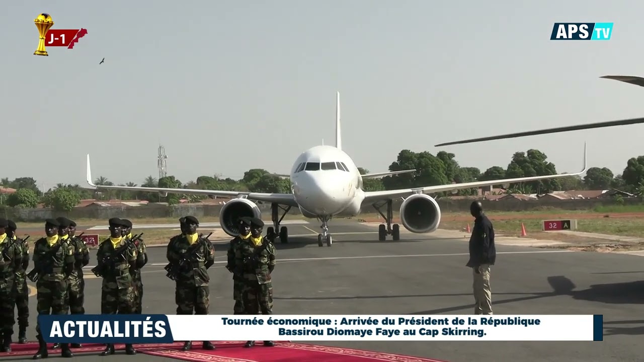 Tourn&eacute;e &eacute;conomique : Arriv&eacute;e du Pr&eacute;sident de la R&eacute;publique Bassirou Diomaye Faye au Cap Skirring.