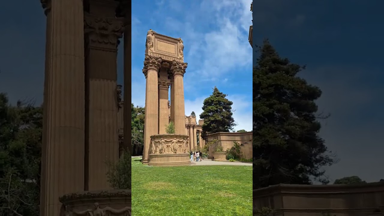 walking through the Palace of Fine Arts