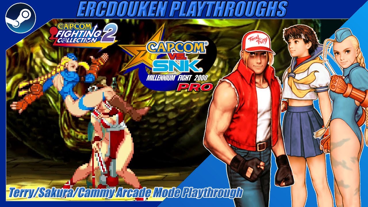 Capcom vs. SNK PRO - CFC2 (PC/Steam) - Terry/Sakura/Cammy Arcade Mode Playthrough