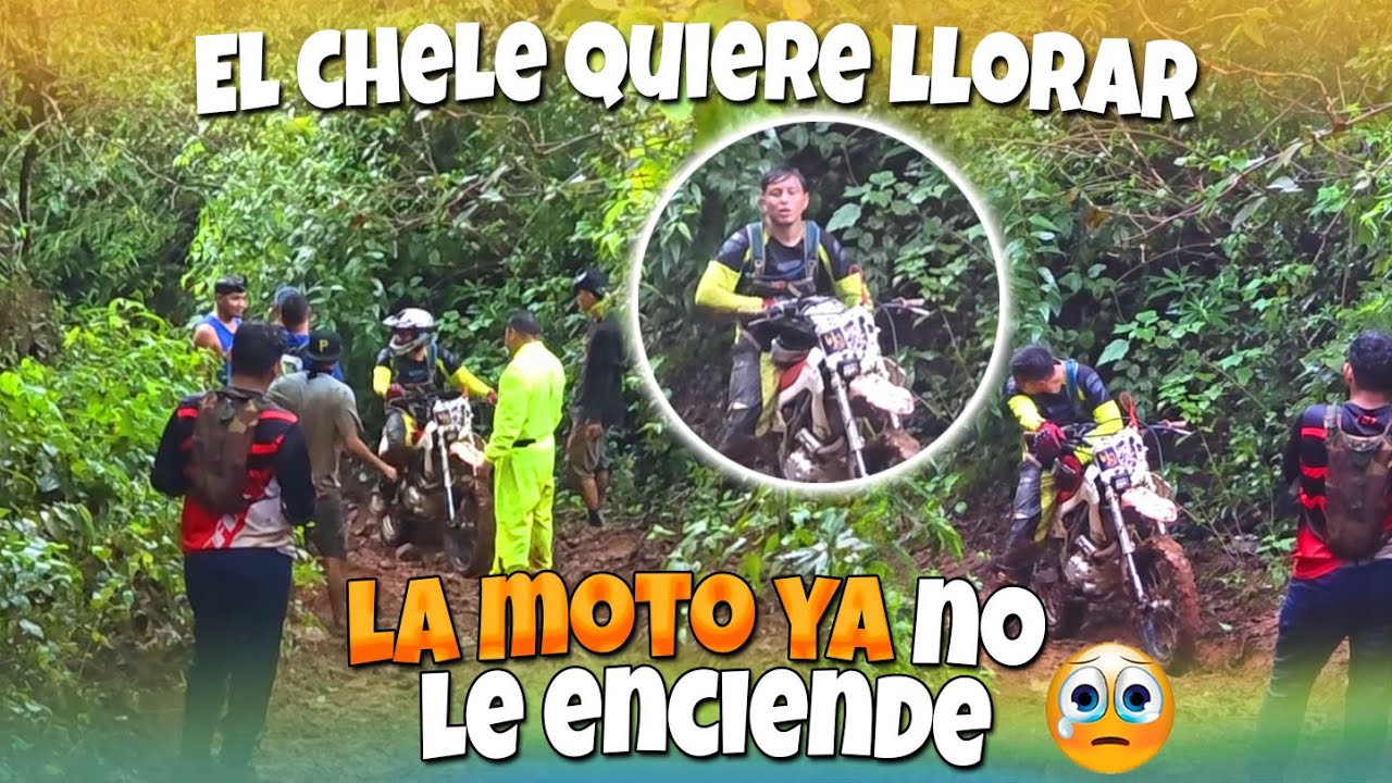 El chele esta afligido la moto ya no le quiere encender y aun falta mucho por recorrer😥