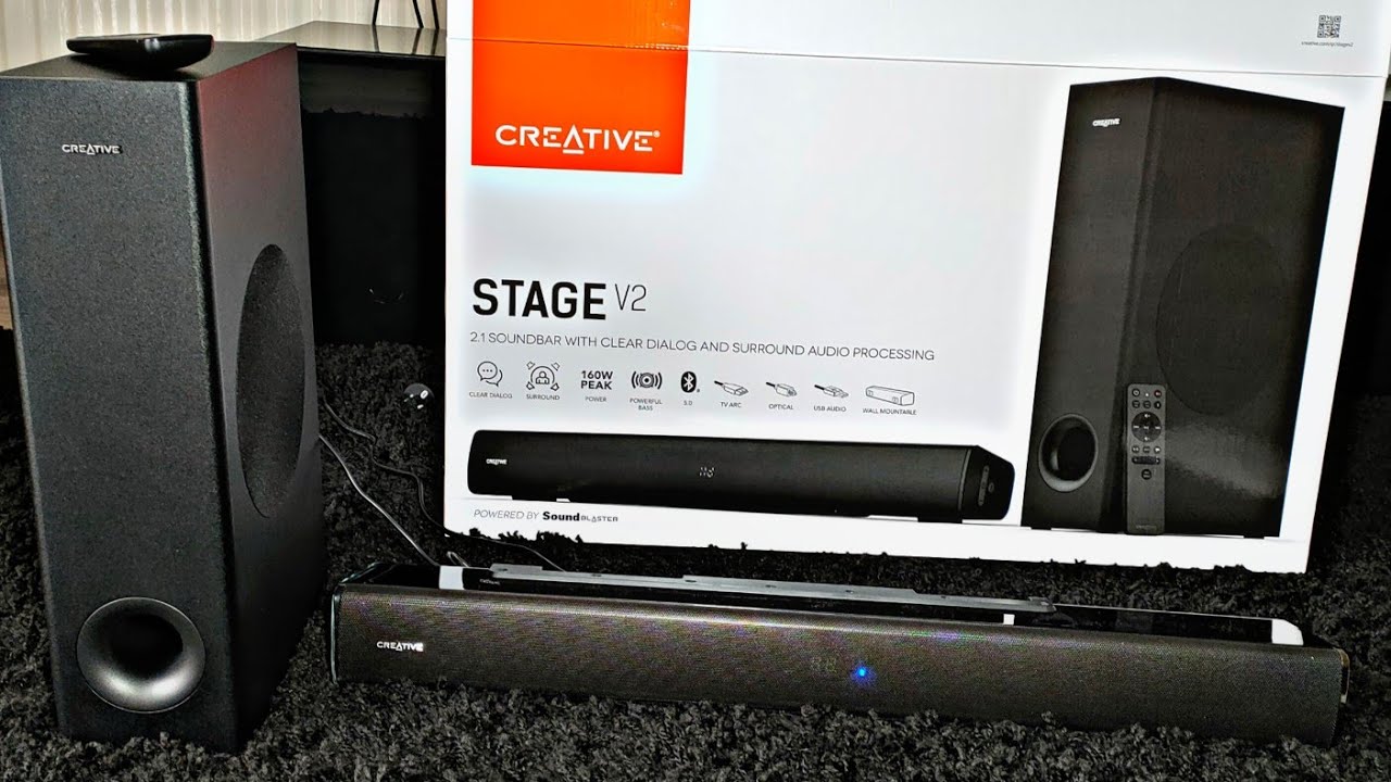Creative Stage V2 2.1 Soundbar с сабвуфером (обзор)