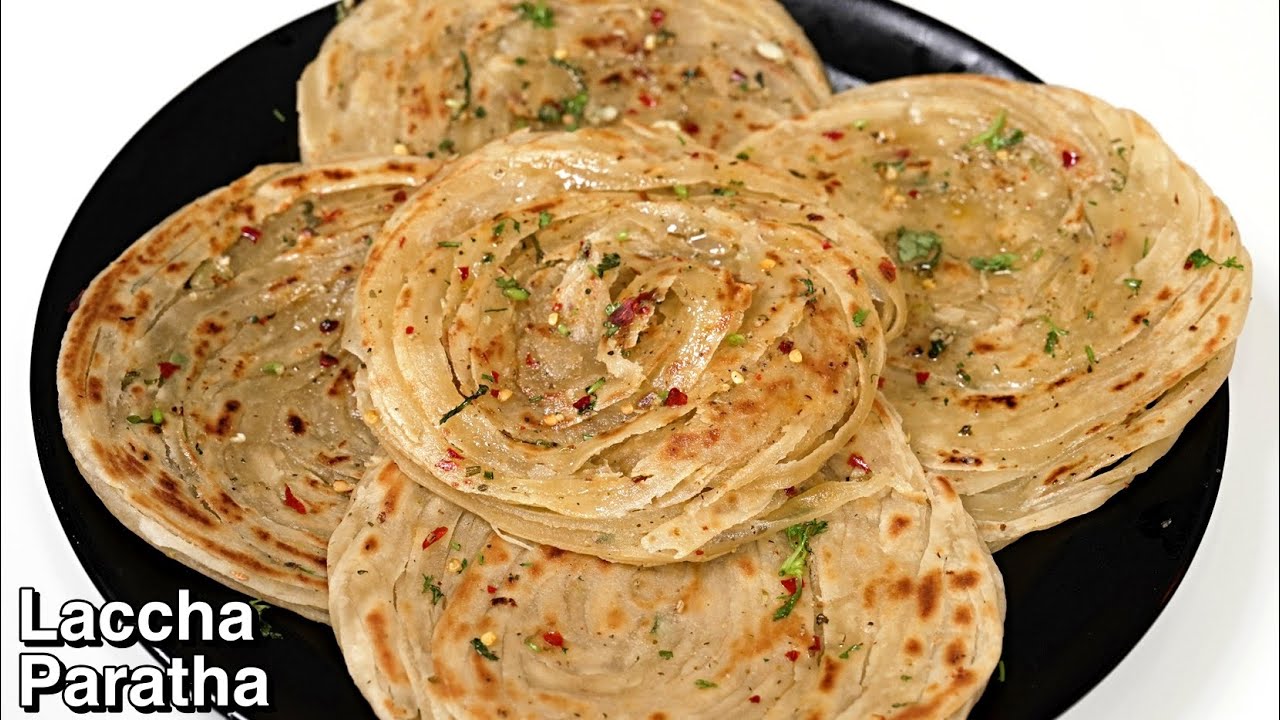 Multi Layered Laccha Paratha - Easy Wheat Laccha Paratha | Garlic Laccha Paratha