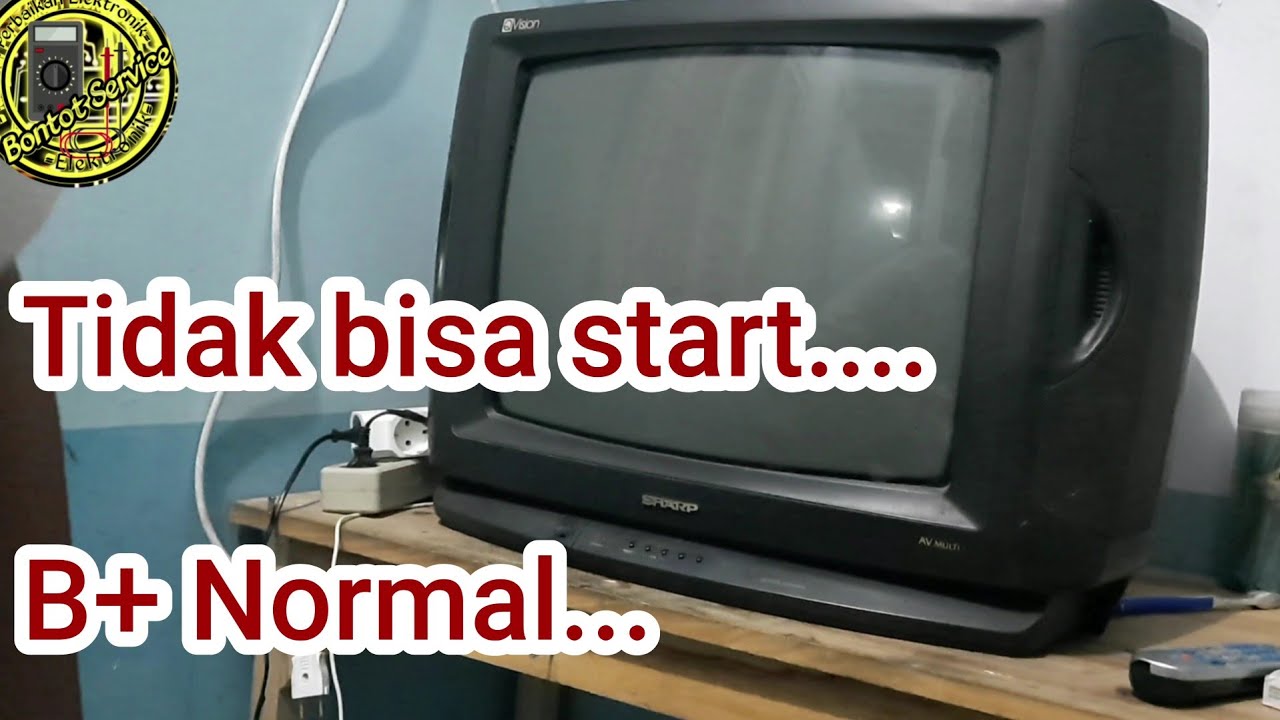 Tv SHARP QVISION  indikator menyala merah tidak bisa START B+ Normal.VLOG31