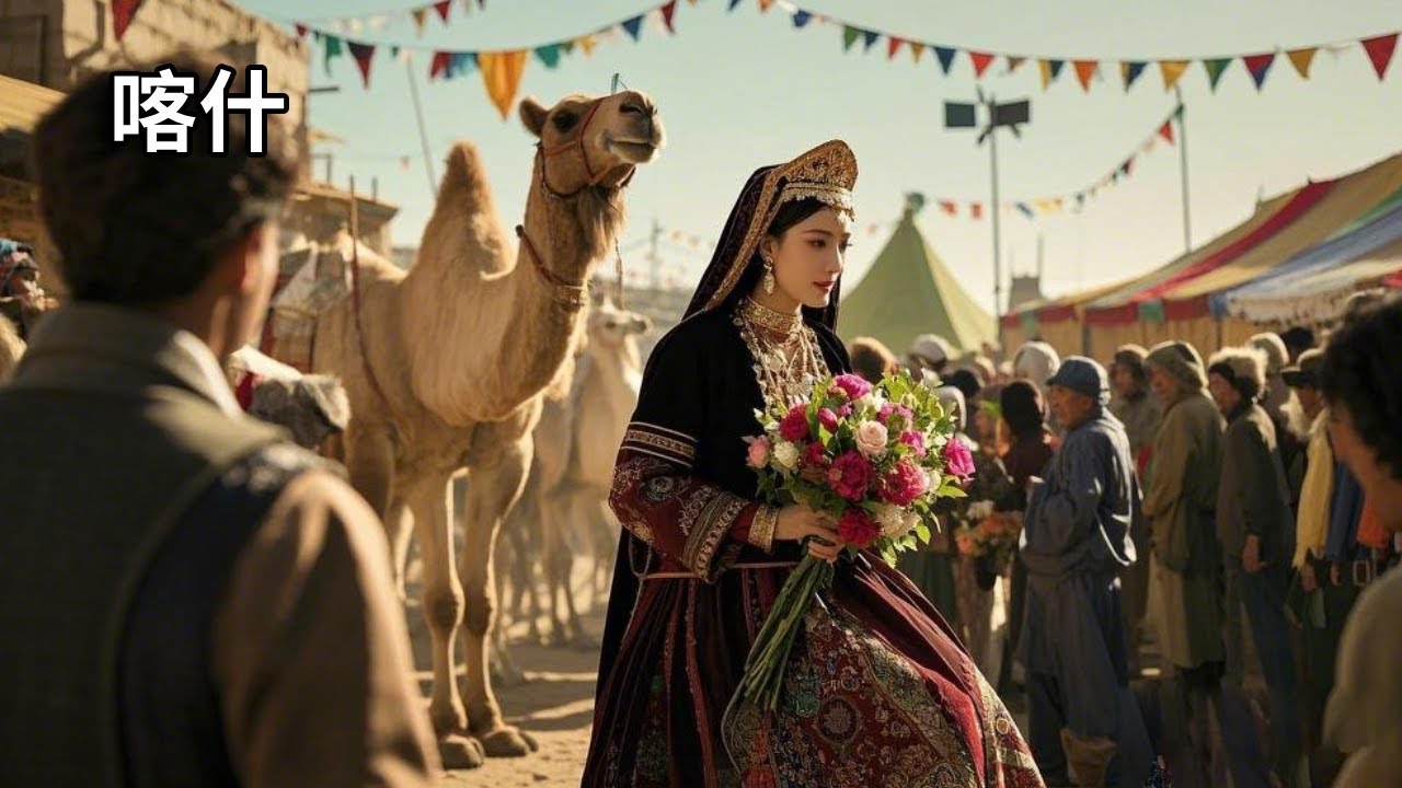 在喀什看浓郁的民俗风情驼队表演，西域公主选郎，精彩表演不要错过【行走世界的北京老刘】