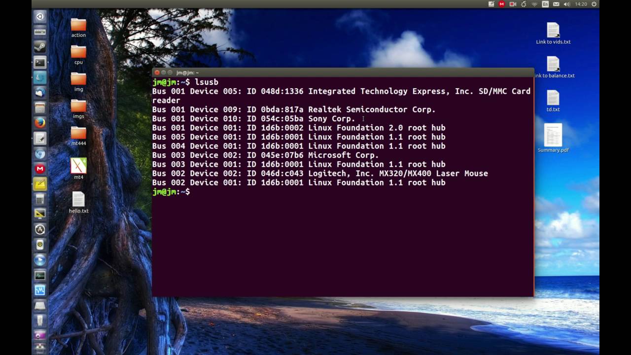 Linux Terminal: View connected USB devices