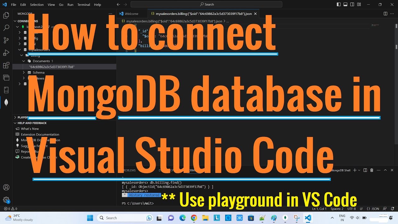 Как подключить базу данных MongoDB в Visual Studio Code || Учебник VS Code для начинающих