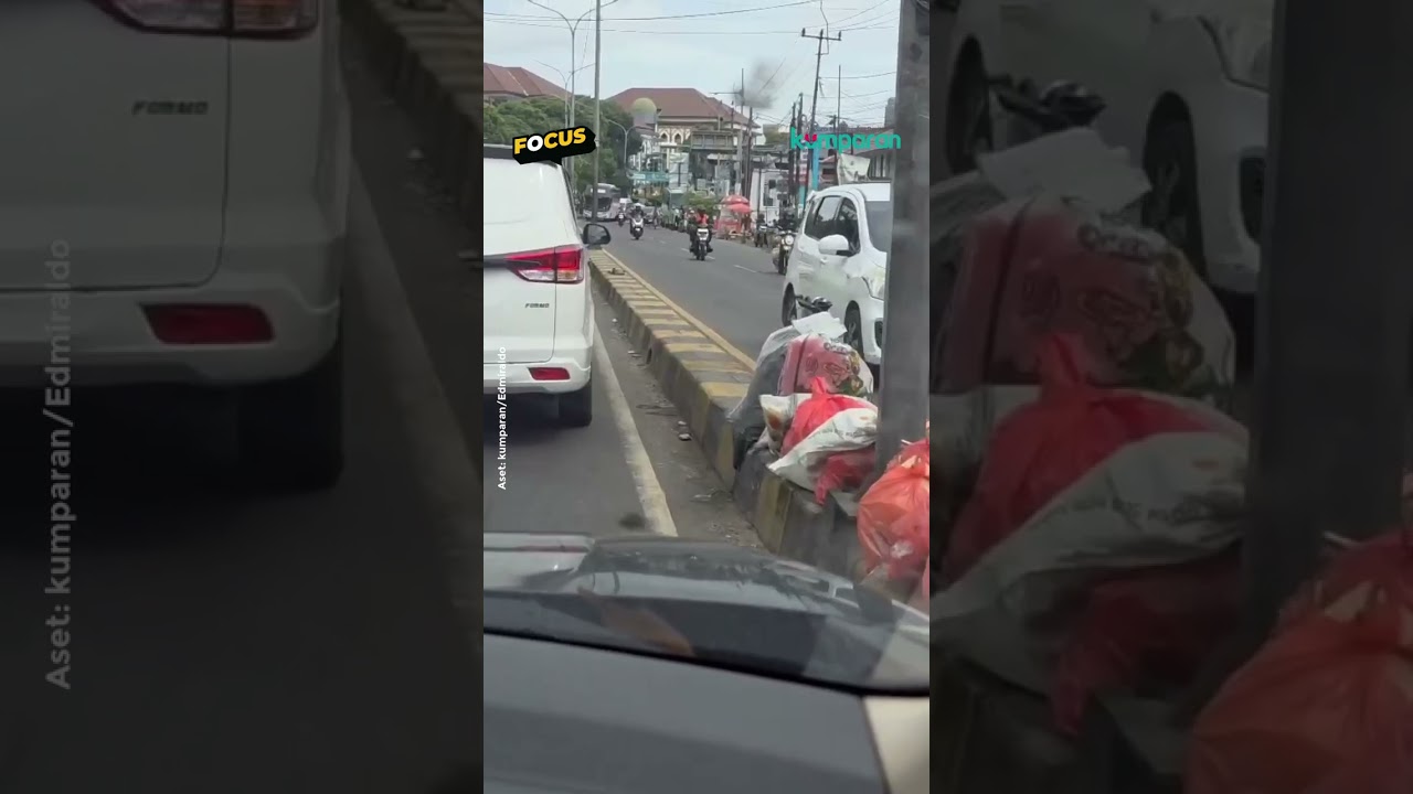 Menyusuri Ciputat Tangsel Pagi Ini (15/12): Sampah Nyebar sampai Pembatas Jalan