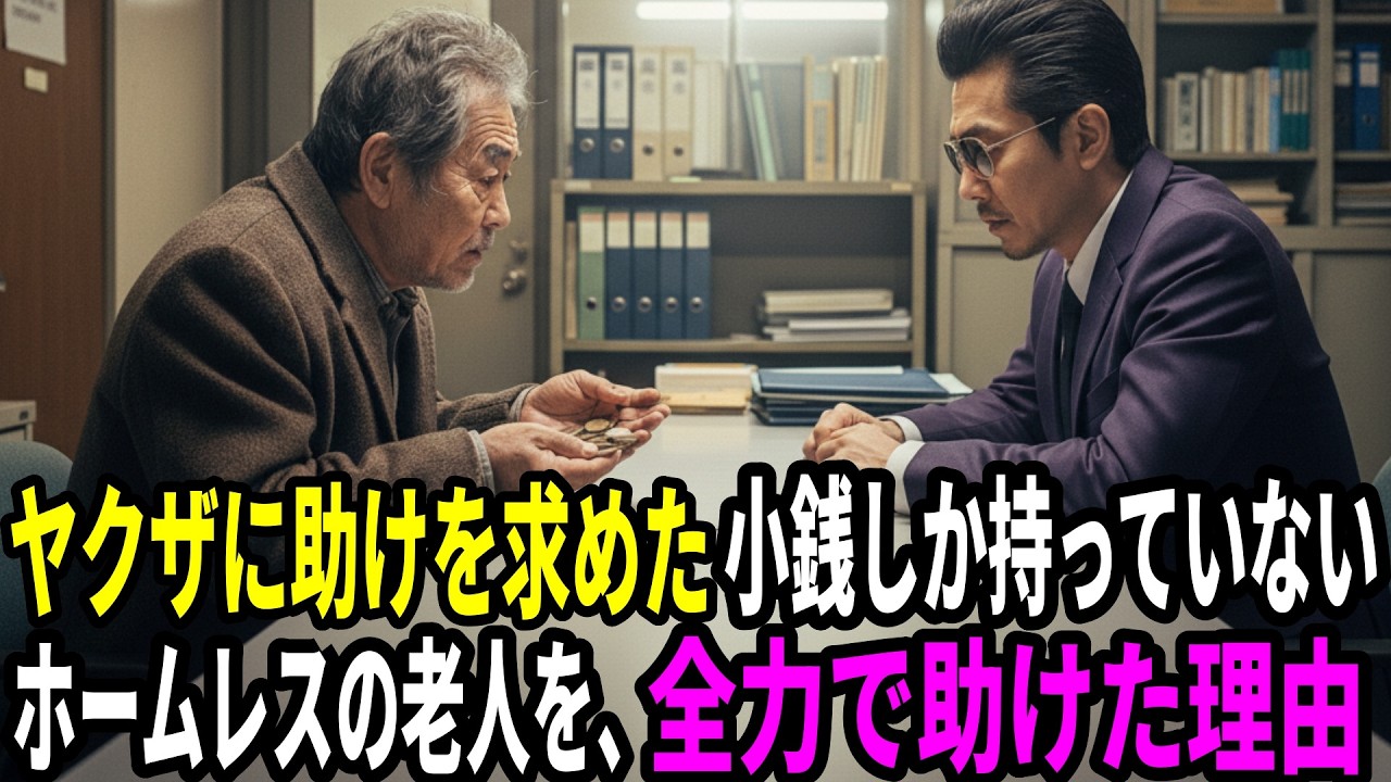小銭しか持っていないホームレスの老人がヤクザに助けを求めた、ヤクザは全力で助けることになった理由…