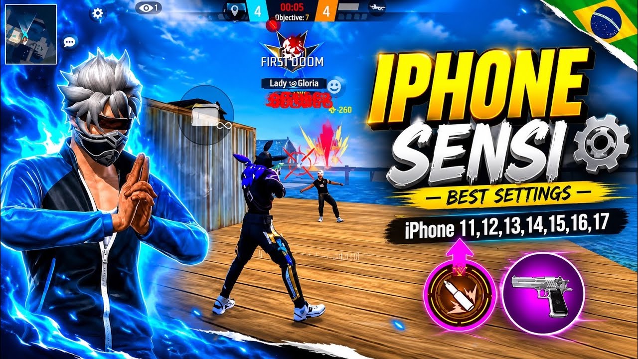 iPhone Headshot Free Fire 🔥 SECRET SENSI 😈 | iPhone Headshot Setting 🎯 | 100% Auto Headshot 🚀