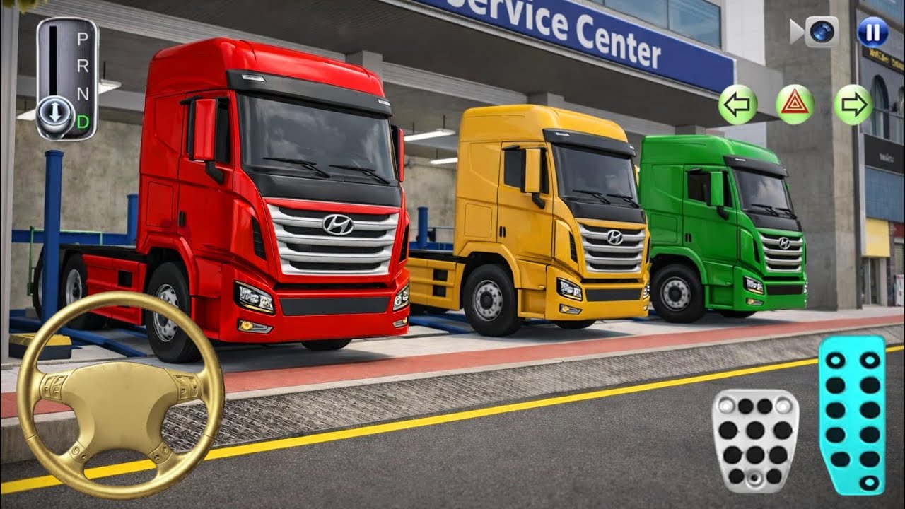 New Transporter Trucks At Auto Repair Garage- 3D Driving Class Android Game - Truck Gameplay