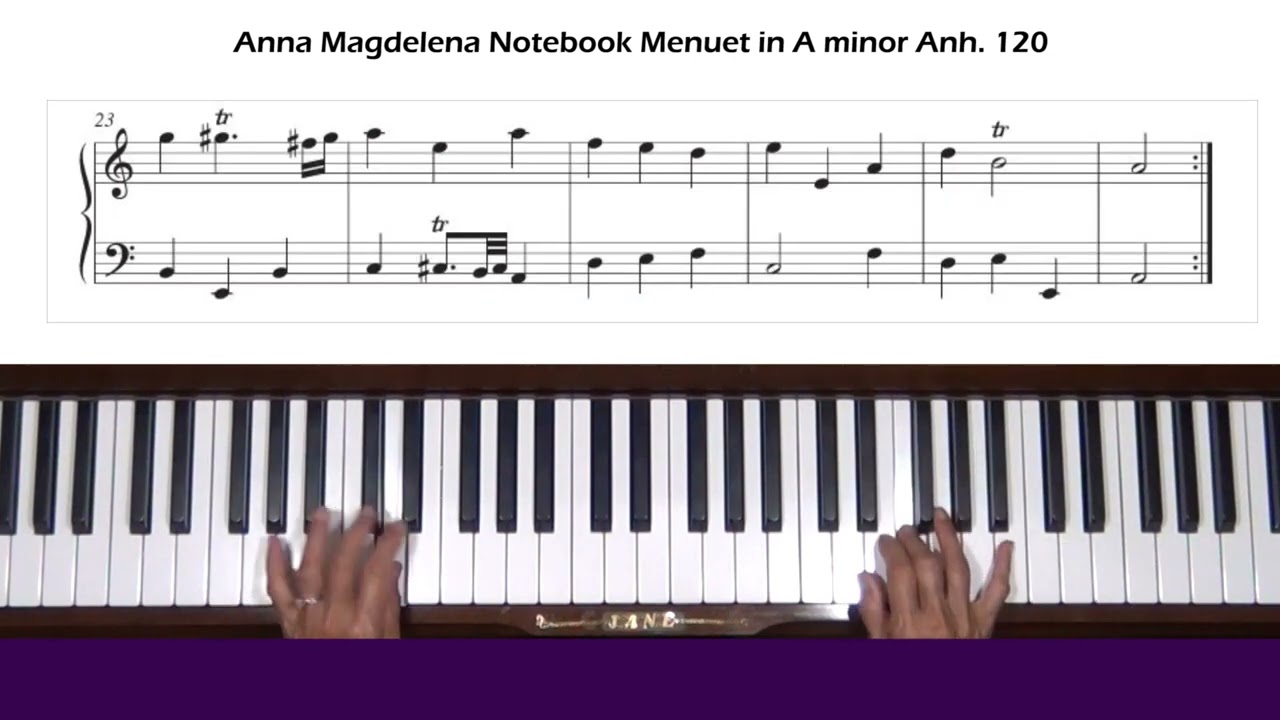 Menuet in A minor Anh. 120 (Notebook for Anna Magdelena Bach) Piano Tutorial