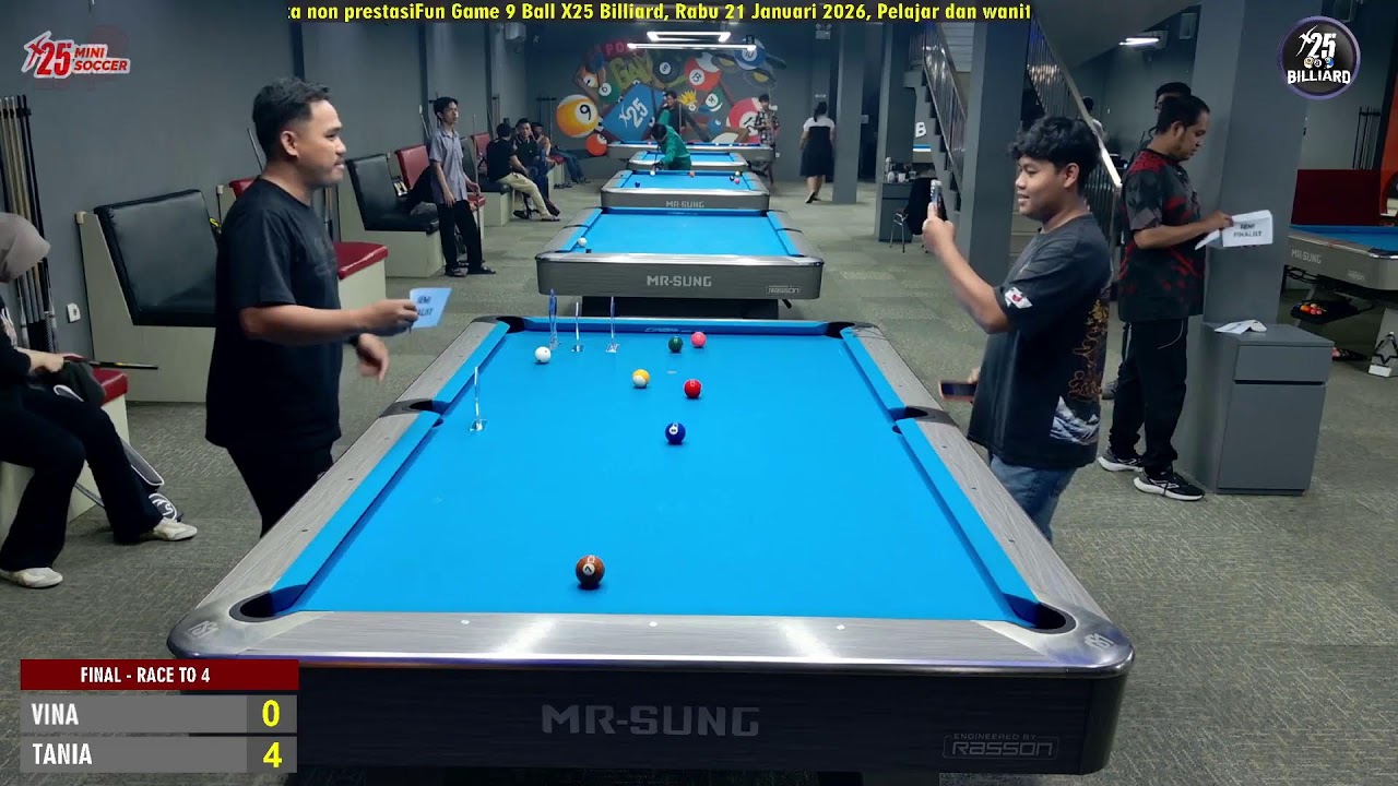 Fun Game 9 Ball X25 Billiard, 21 Januari 2026, Pelajar dan Wanita non prestasi