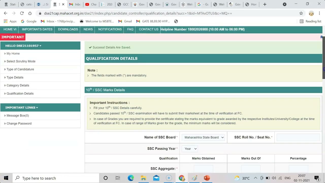 Direct Second Year Engineering Admission Registration 2023-24 l Live Demo of Form Filling