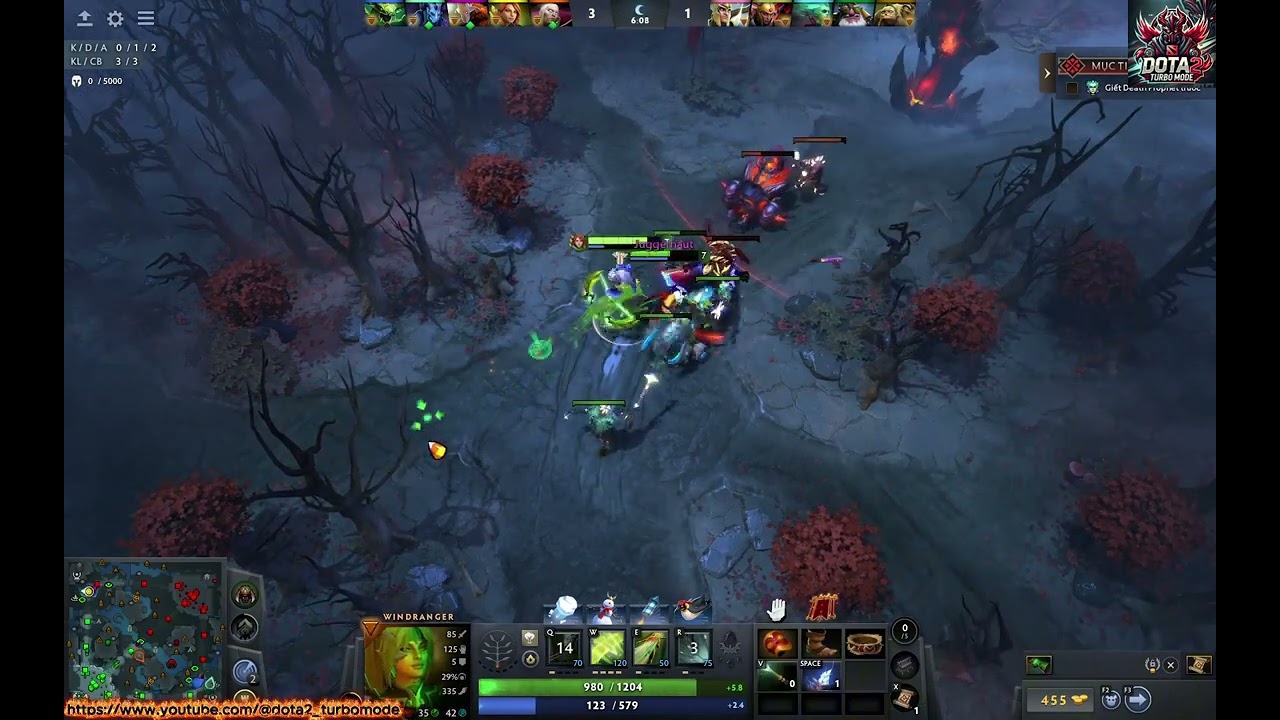 [WR - 57] Windranger + Juggernaut [Hardlane] Legion Commander + Pudge  #windranger #dota2