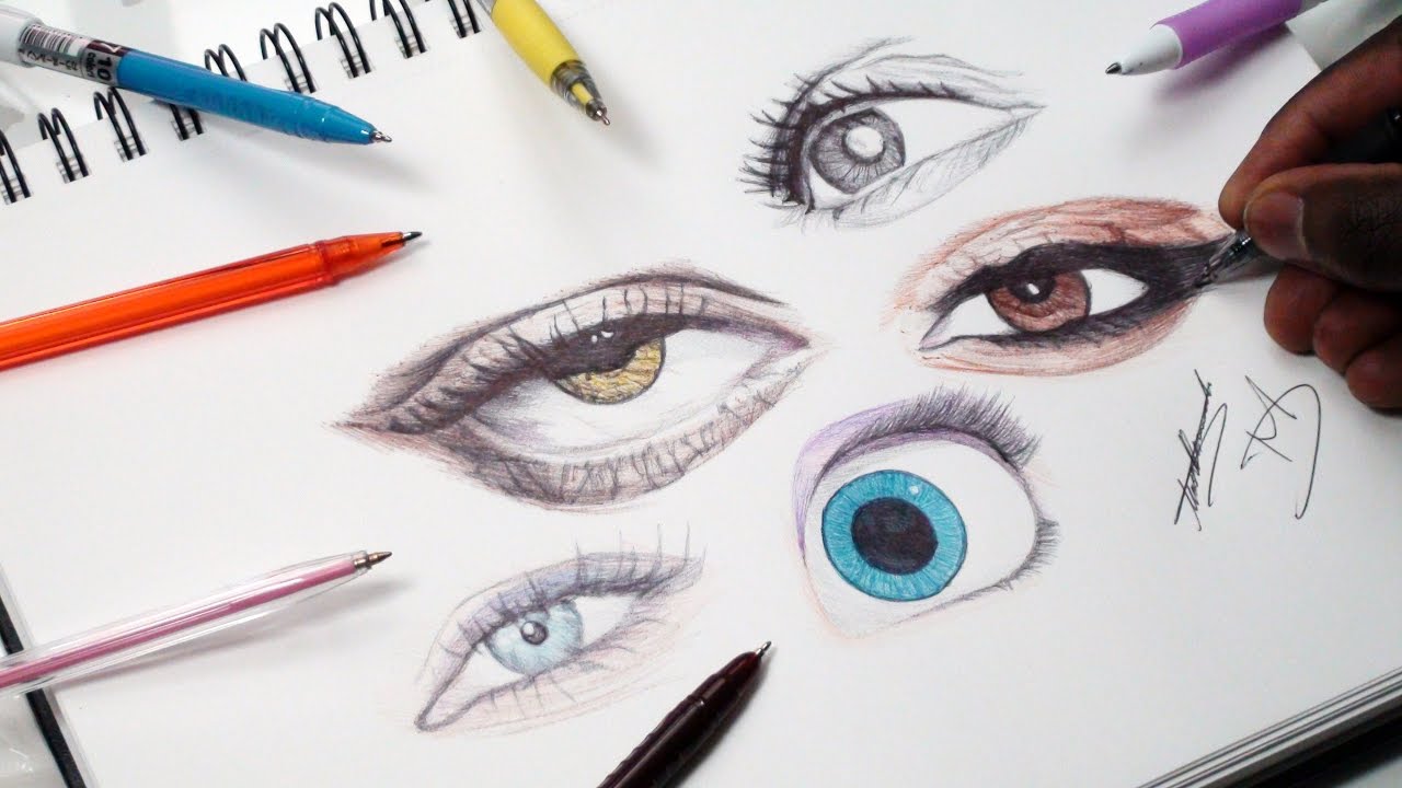 Drawing Eyes - INKTOBER DAY 8 - DeMoose Art