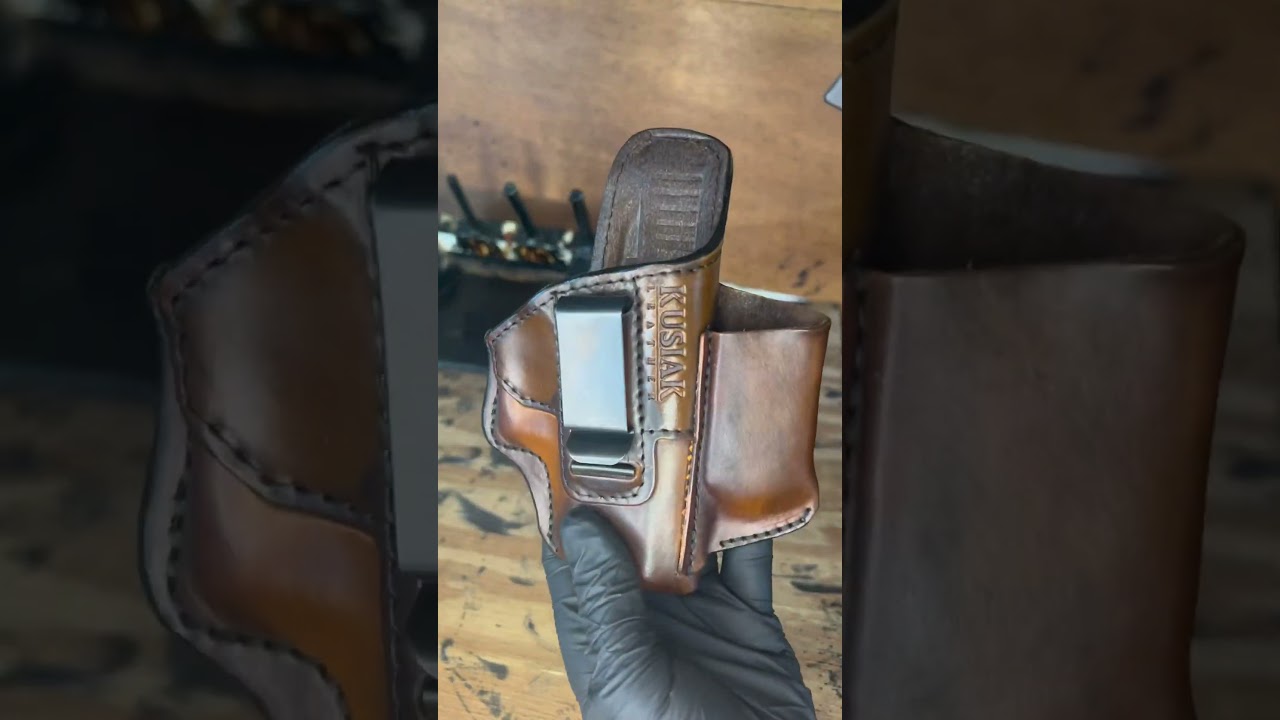 Glock43 Leather Holster - Handmade in America - Custom Made to Order EDC Holster- KusiakLeather.com
