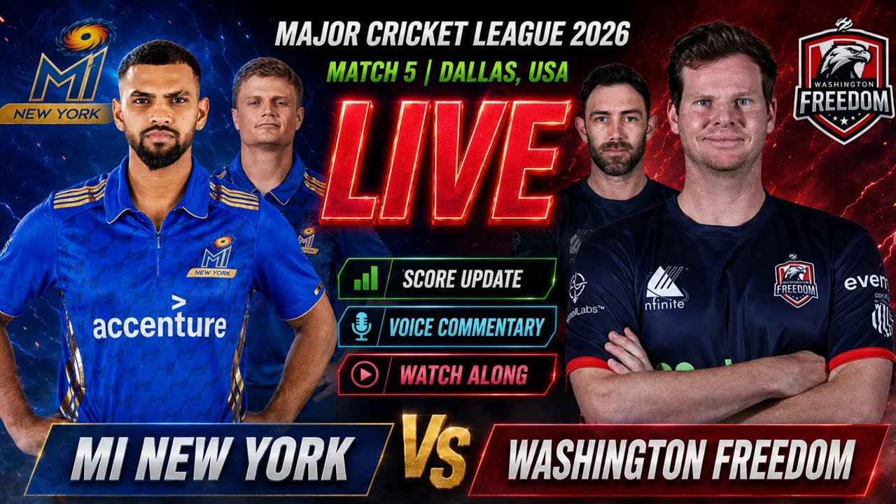 🔴 LIVE | MI New York vs Washington Freedom | MLC 2026 | Live Match Today | Live Score Commentary