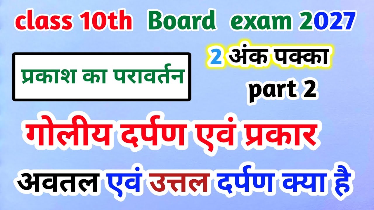 गोलीय दर्पण एवं प्रकार ll .अवतल और उत्तल दर्पण क्या है ll Reflection of light ll class -10th  part 2
