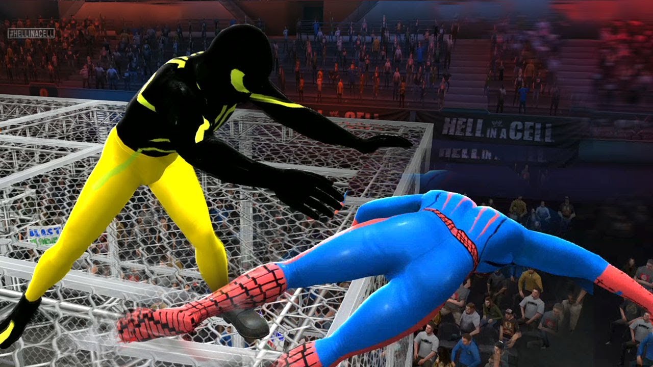THE AMAZING SPIDERMAN VS YELLOW SPIDERMAN - WWE BATTLE