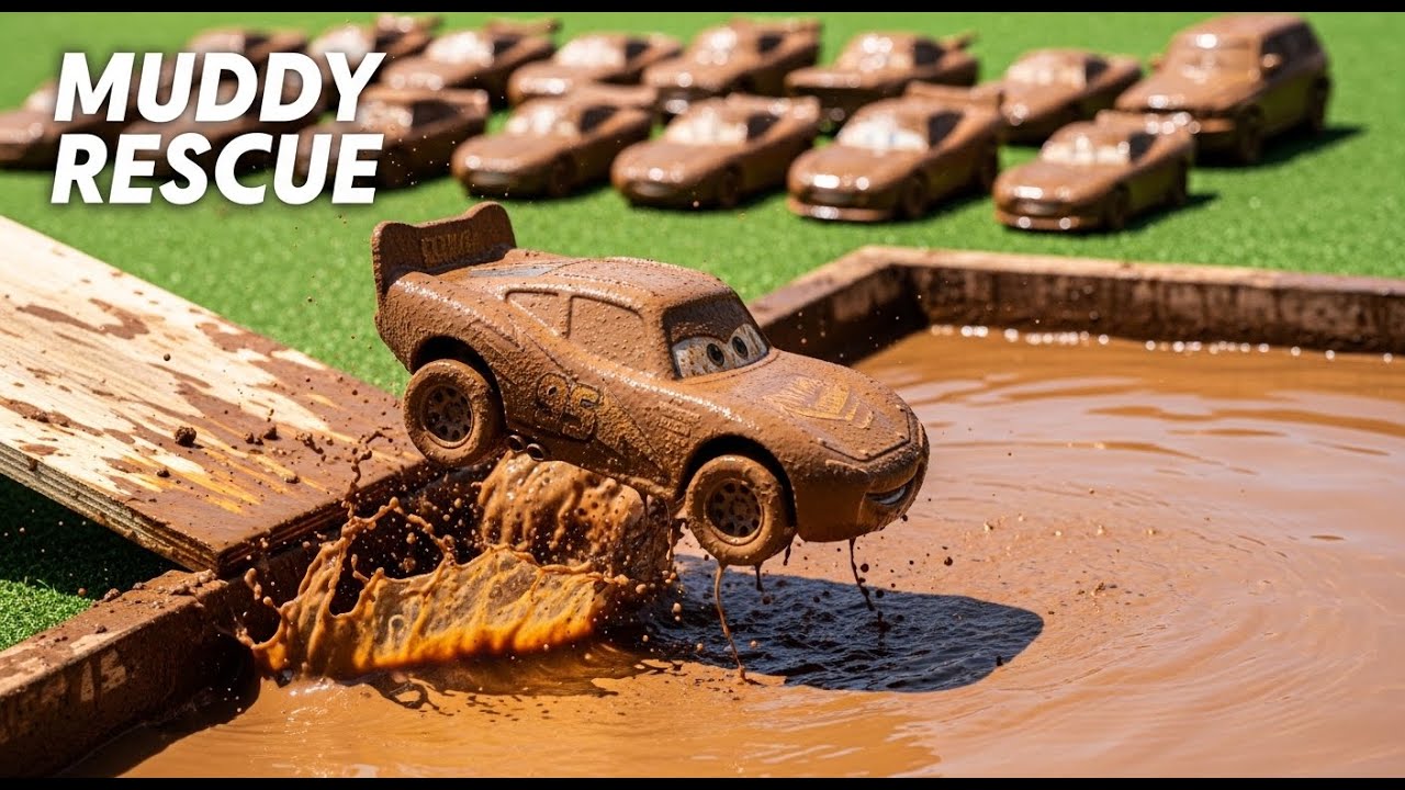 Спасение глиняных машин! Моем грязные тачки Disney в воде ASMR