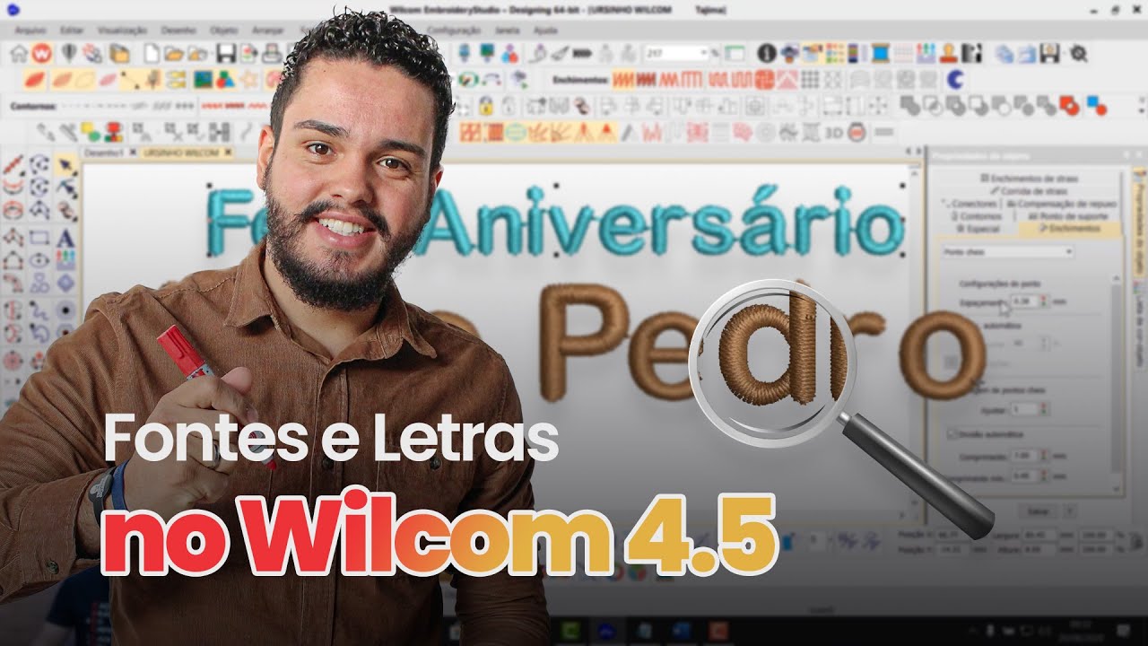 Crie fontes e letras com uma boa qualidade no programa Wilcom || Free Hand Bordados