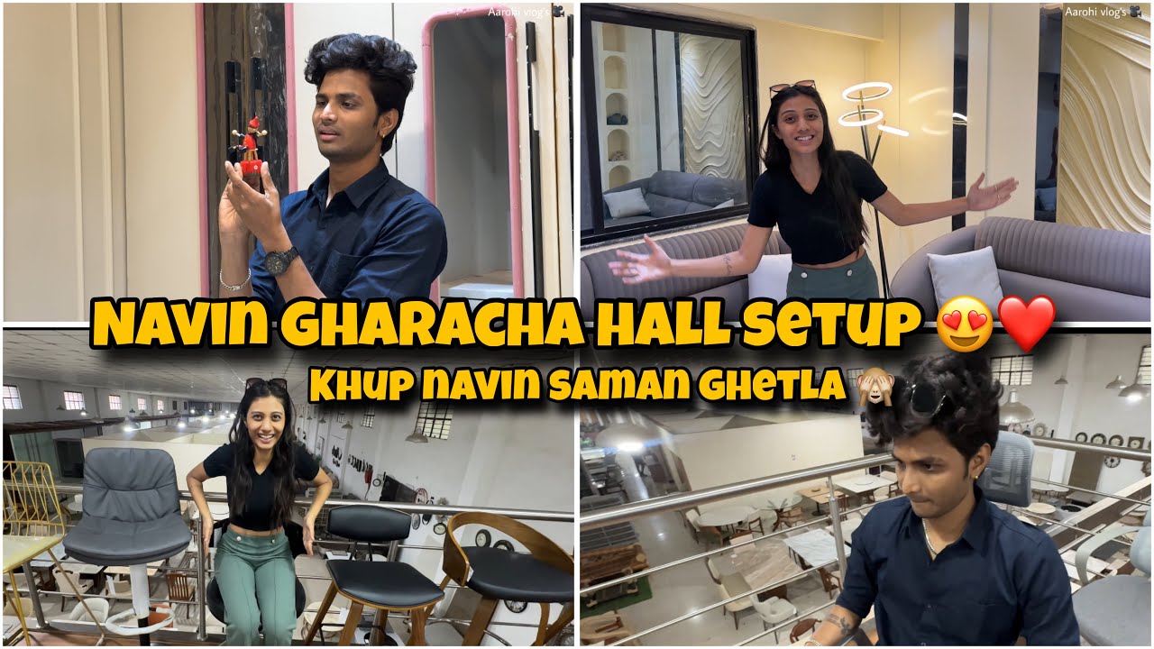 Navin gharacha hall setup zala 😍❤️ khup navin saman ghetla 🙈