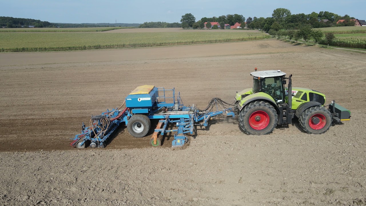 Claas Axion 940 & Rabe Megaspeed Weizen Säen 2021 / Agrar-Service Ellermann 