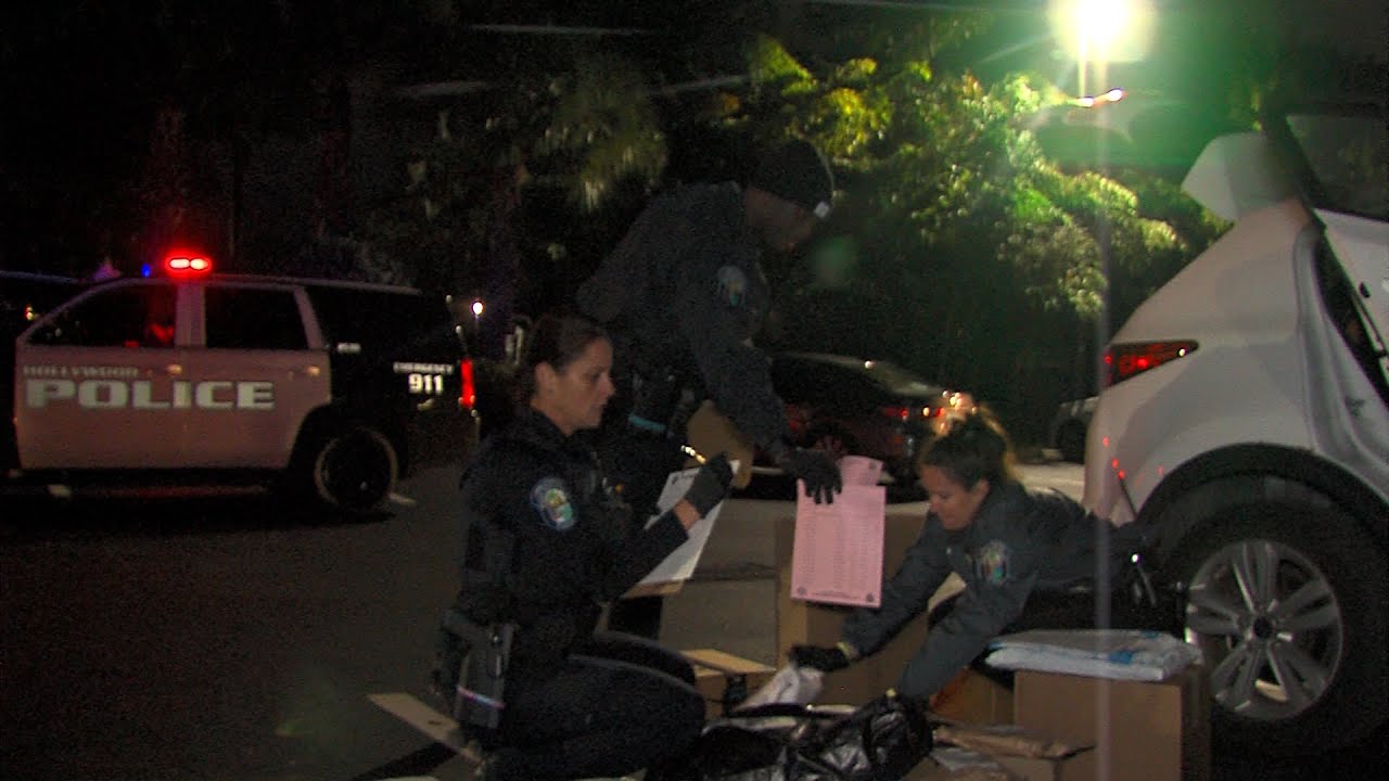 Hollywood Police returns stolen packages to owners! After catching porch pirate!