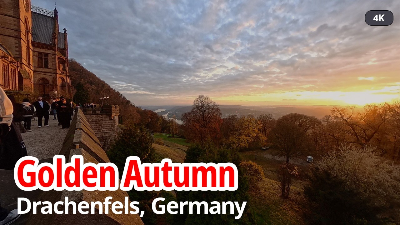 Drachenfels Full Tour: Ruins, Castle & Cogwheel Train 🚂 (Königswinter Walking Tour), 4K ASMR