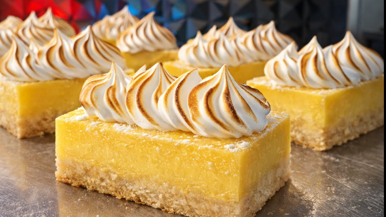 Barritas de limón con merengue italiano
