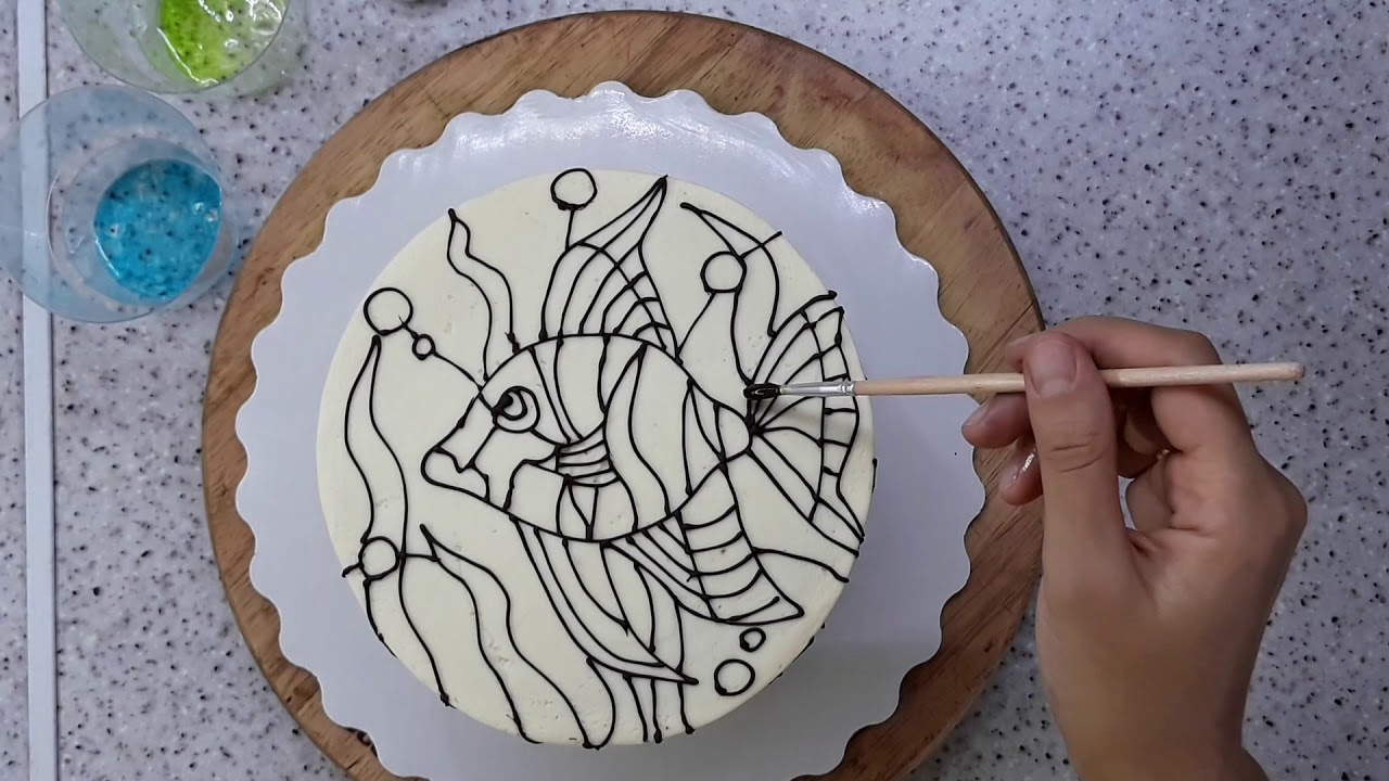 Торт витраж. Техника оформления