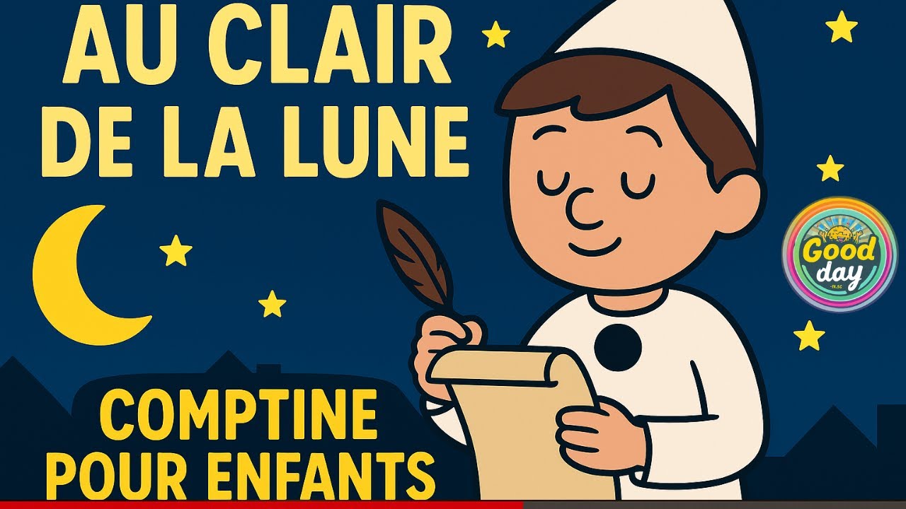 Au clair de la lune 🌙 | Comptine pour enfants et bébés 🎶 | Chanson douce avec paroles et animation