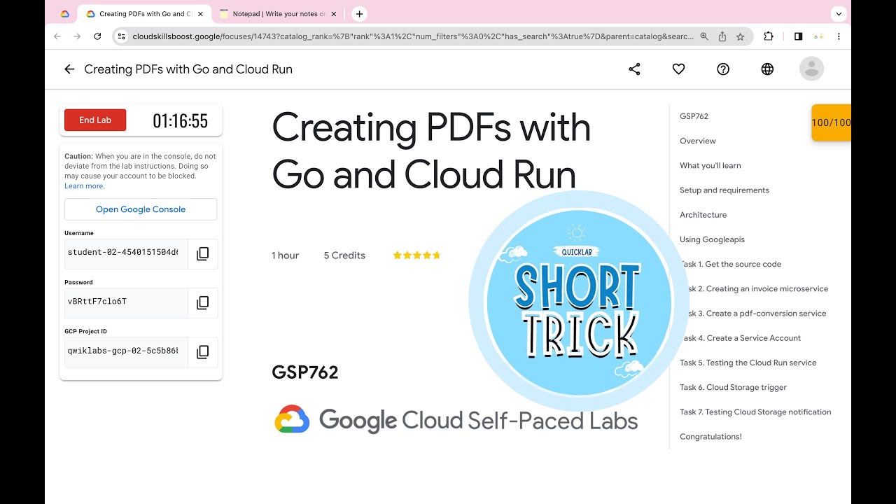 Creating PDFs with Go and Cloud Run || #qwiklabs || #GSP762 ||  [With Explanation🗣️]